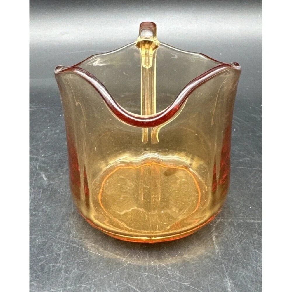 VTG Cambridge AMBER‎ Glass Creamer & Open Sugar Set